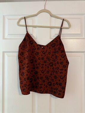 a new day Rust Leopard Print Tank Top